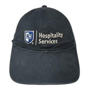Ultra Club Baseball Cap Black One Size NH Hospitality Services Logo Cotton Hat